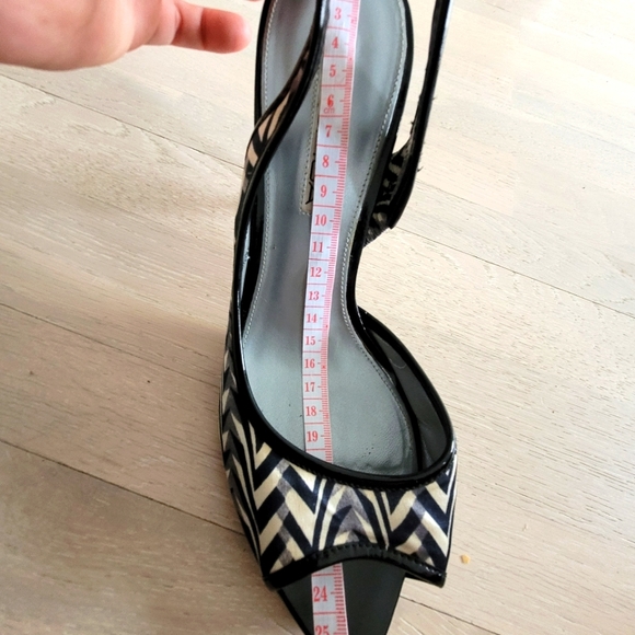 Via Spiga Zebra Print Satin Sling Back Heels Platform Size 8 1/2M - Picture 11 of 15